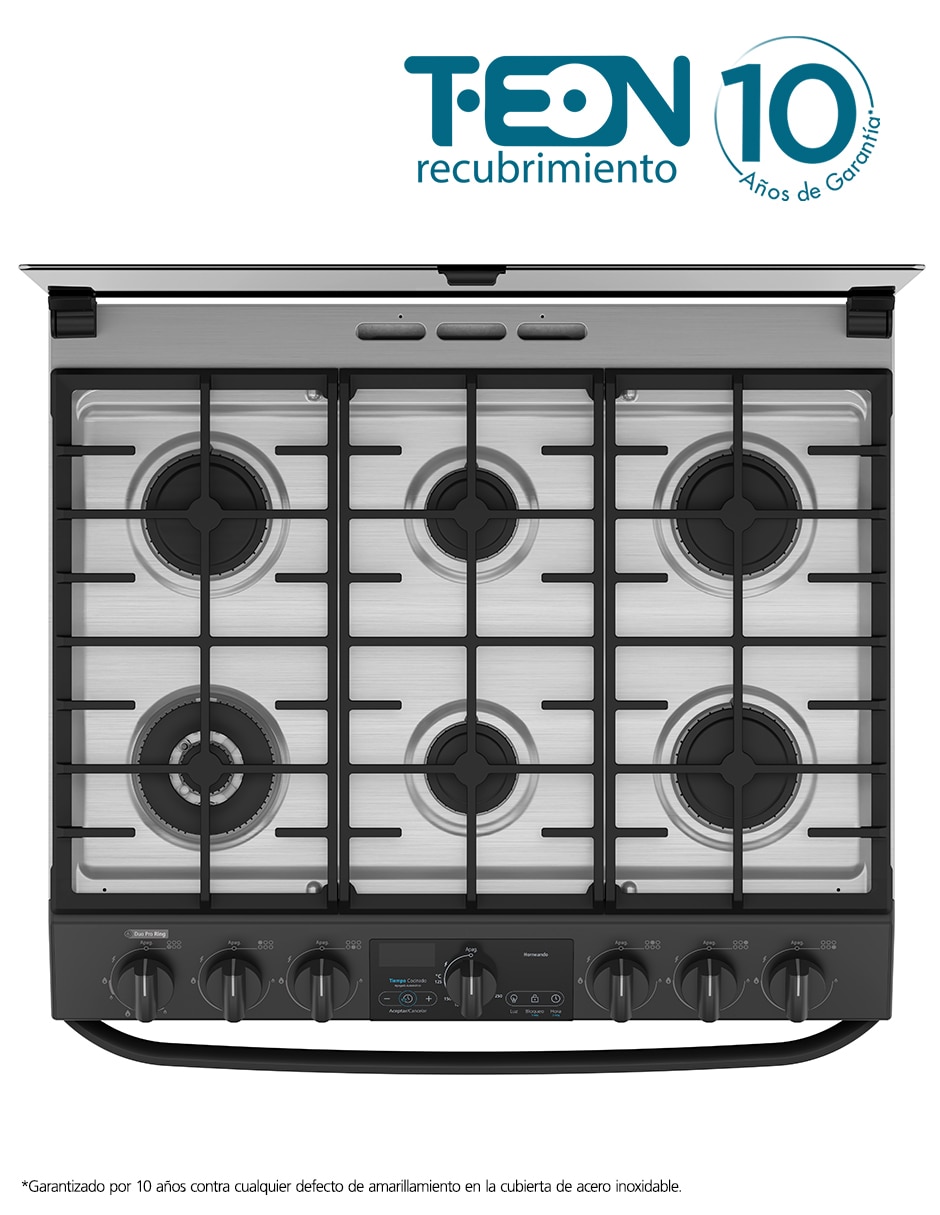 Estufa de piso a gas LP 76 cm EMH7613DBS0 de 6 quemadores 6