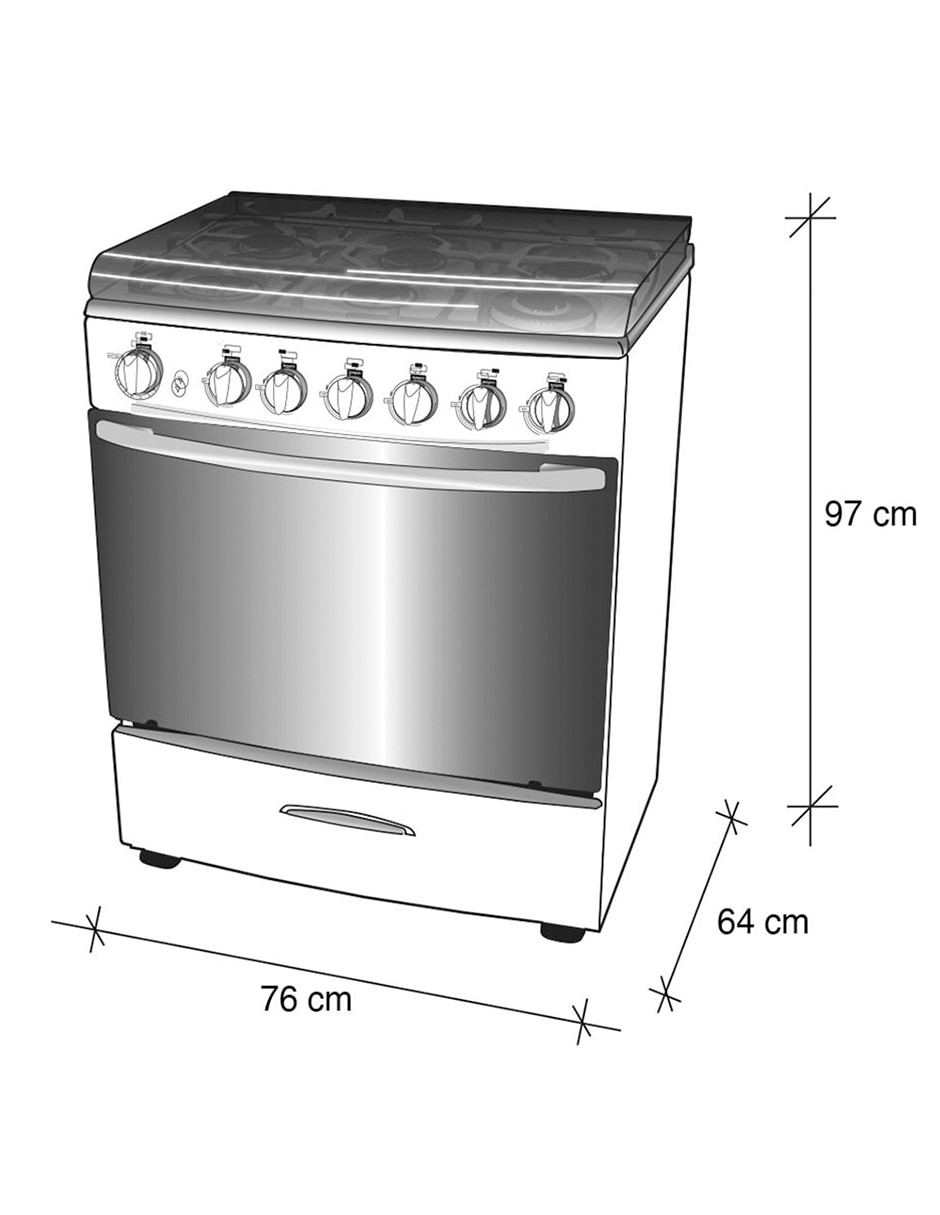 Combo estufa de piso a gas natural/lp 76 cm Ek-3131nd de 6 quemadores 2
