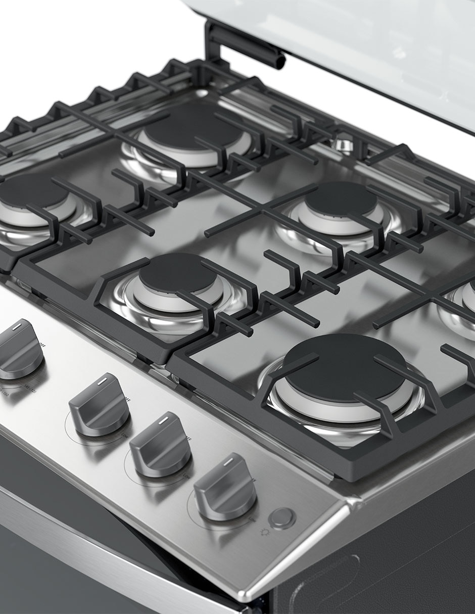 Estufa de piso a gas natural/lp 76 cm WFR5200D de 6 quemadores 8
