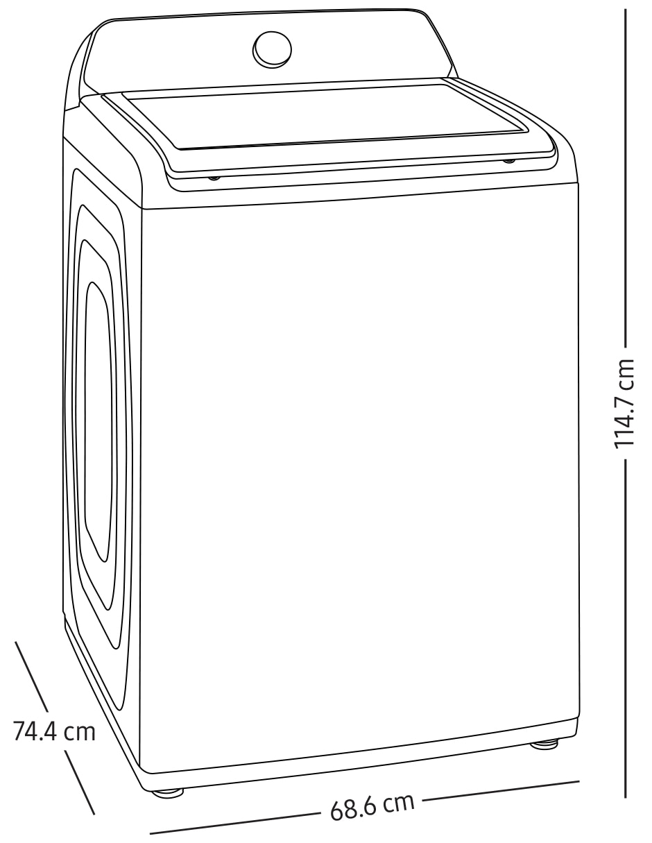 Lavadora 22 kg automática carga superior wa22c3543gw/ax 9