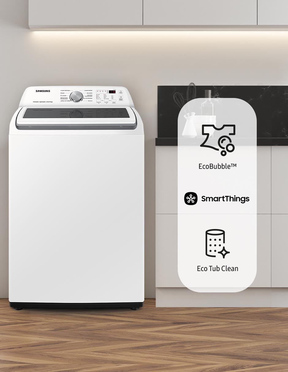 Lavadora 22 kg automática carga superior wa22c3543gw/ax 3