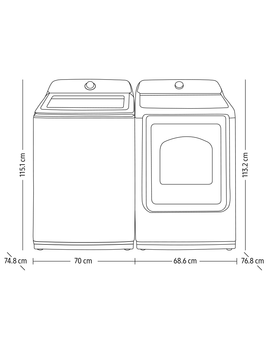 Combo Lavadora + Secadora de gas 28 kg 
F-WA28BDV24AV 1