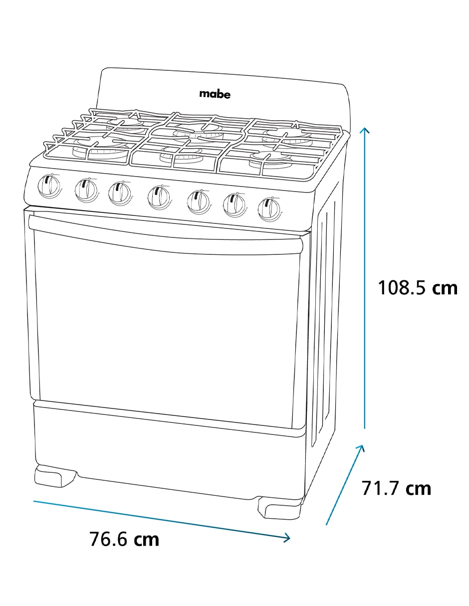 Estufa de piso a Gas LP 76 cm EM7659BFIS3CMP76 de 6 quemadores 17