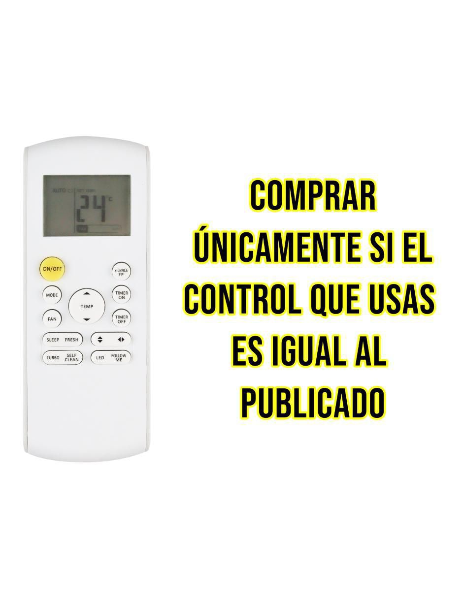 Control remoto para aire acondicionado CE-ML9 Mabe Midea RG57A7/BGEF 6