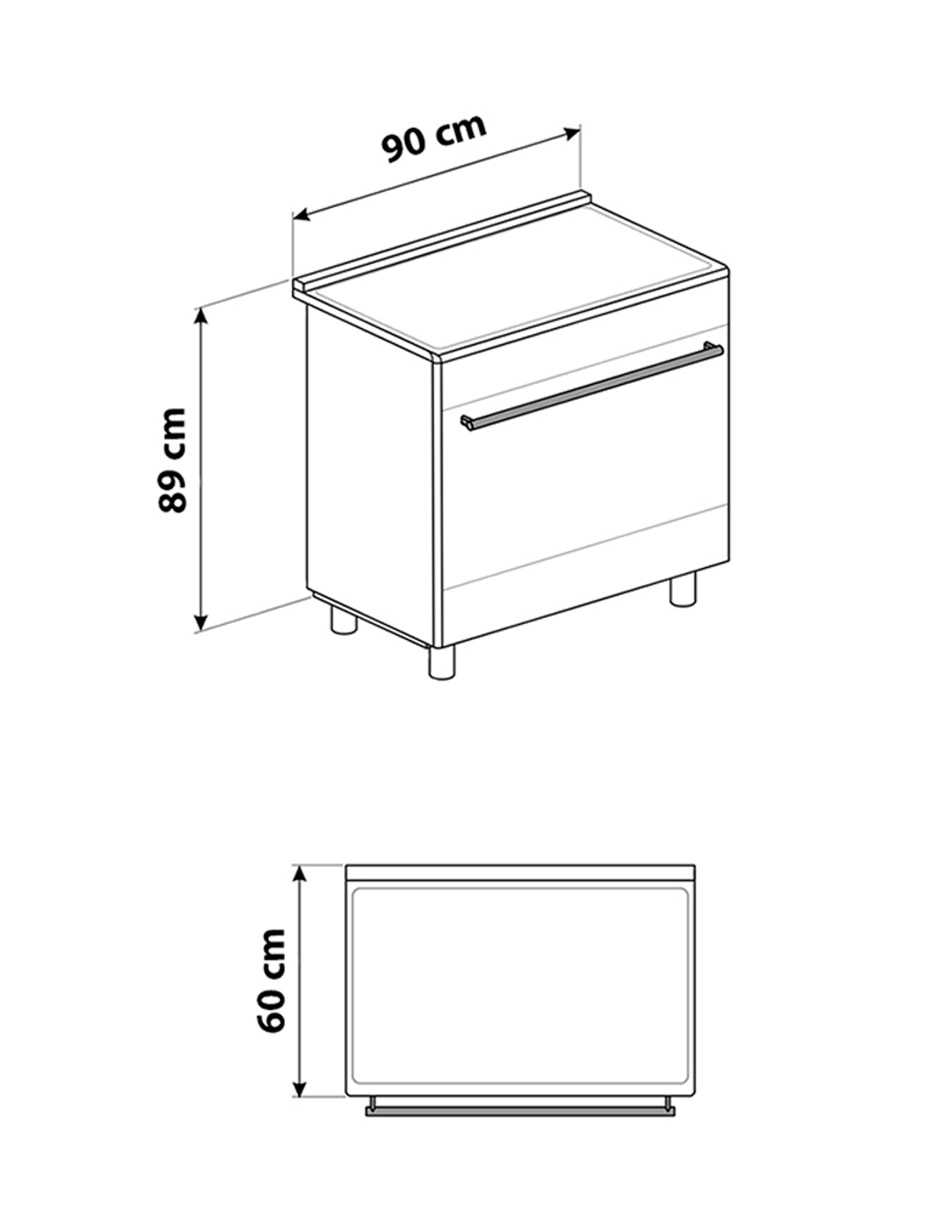 Estufa de piso a Gas natural/lp Mista 90 cm B91GMX2 de 6 quemadores 6