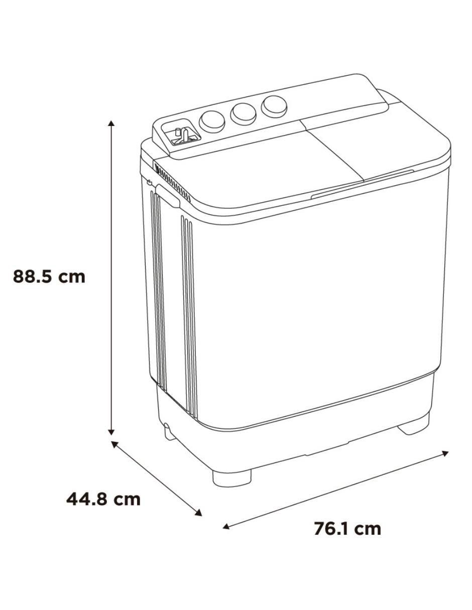 Lavadora doble tina 11 kg semiautomática carga superior mt100w110/wg-mx 10