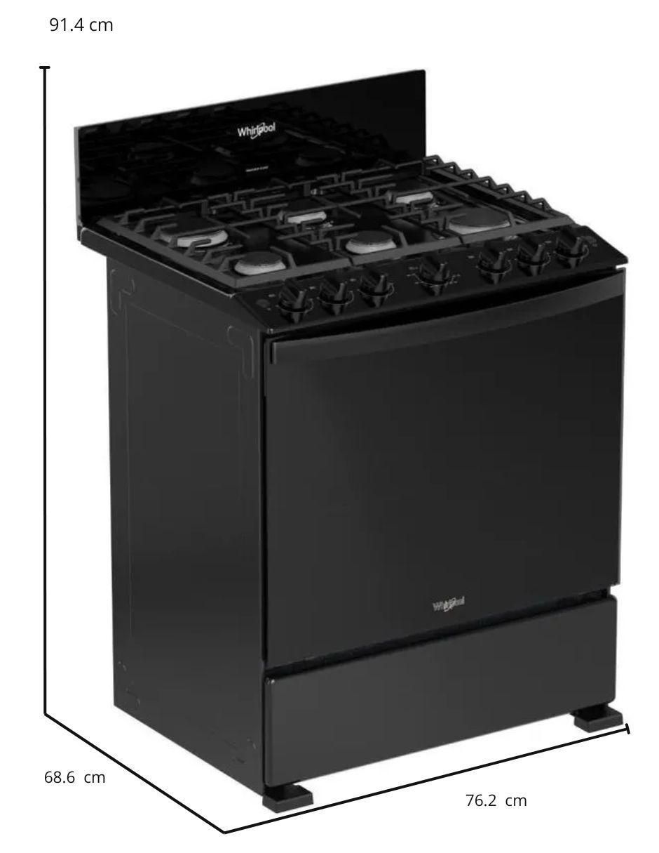 Estufa de piso a gas 76.2 cm WFR3400B 30 NGO de 6 quemadores 3