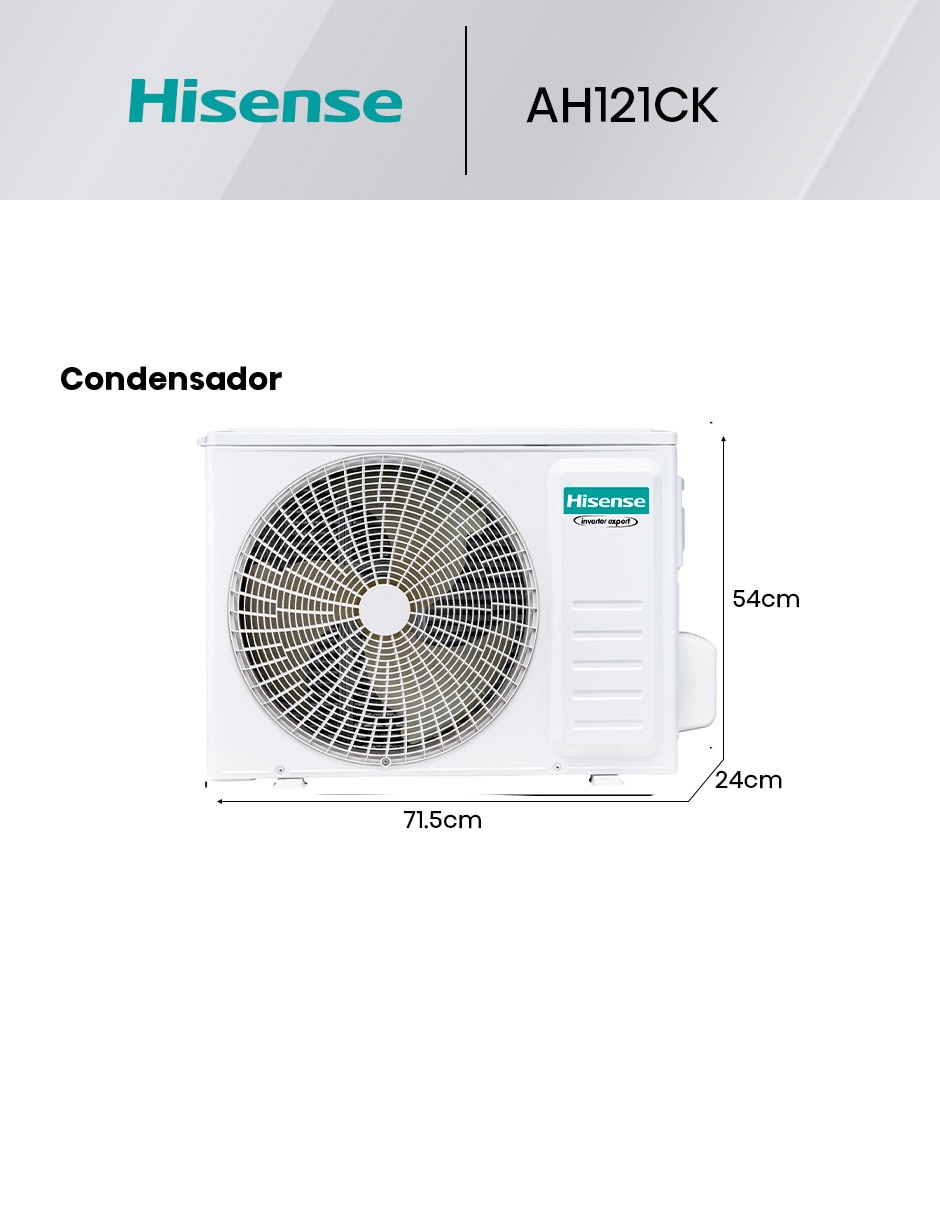 Aire acondicionado mini split frío y calor 12000 BTU HS.AA.12.110FC.AH121CK 115 V 5