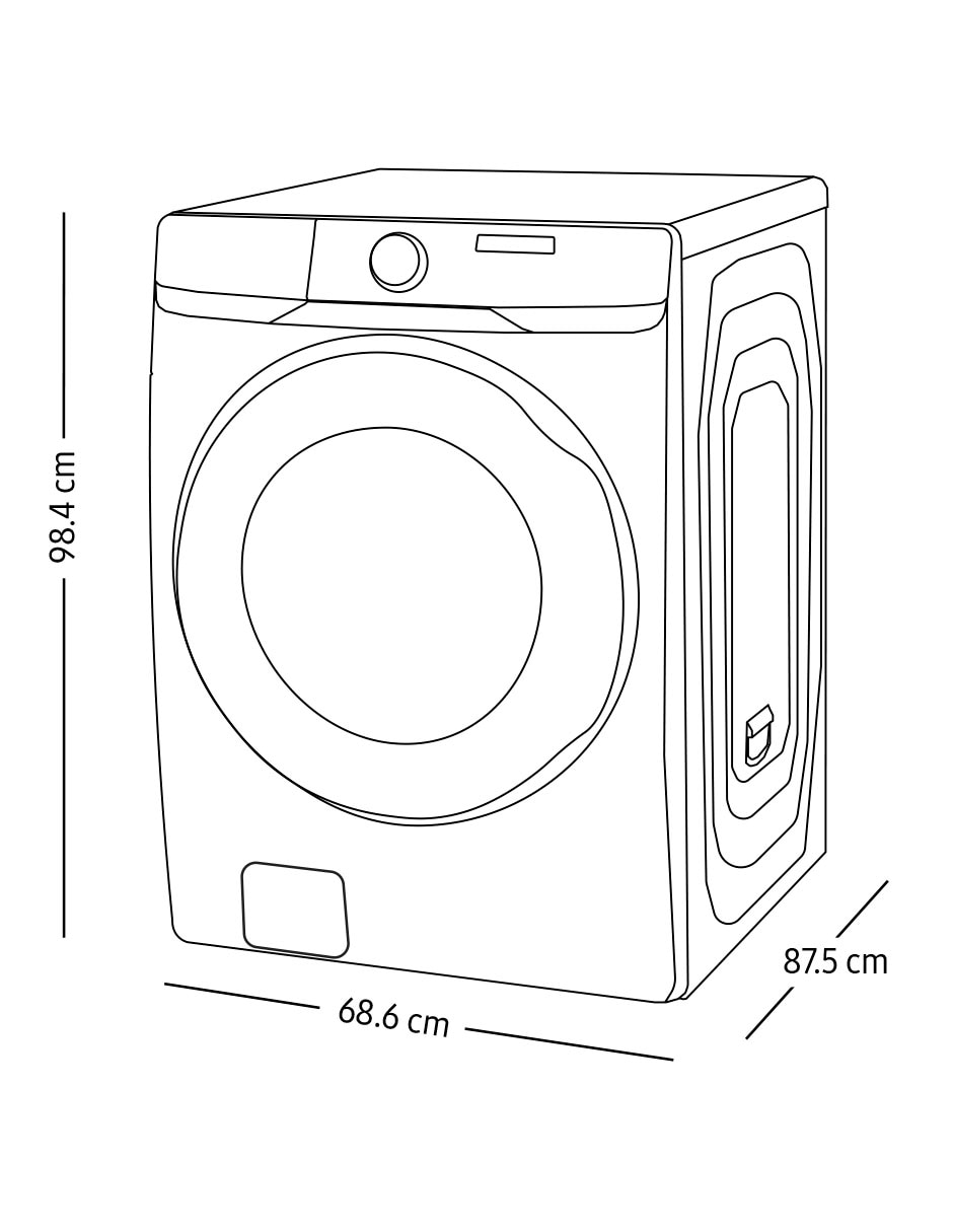 Lavadora 26 kg automática carga frontal WF26DG8250AWAX 9