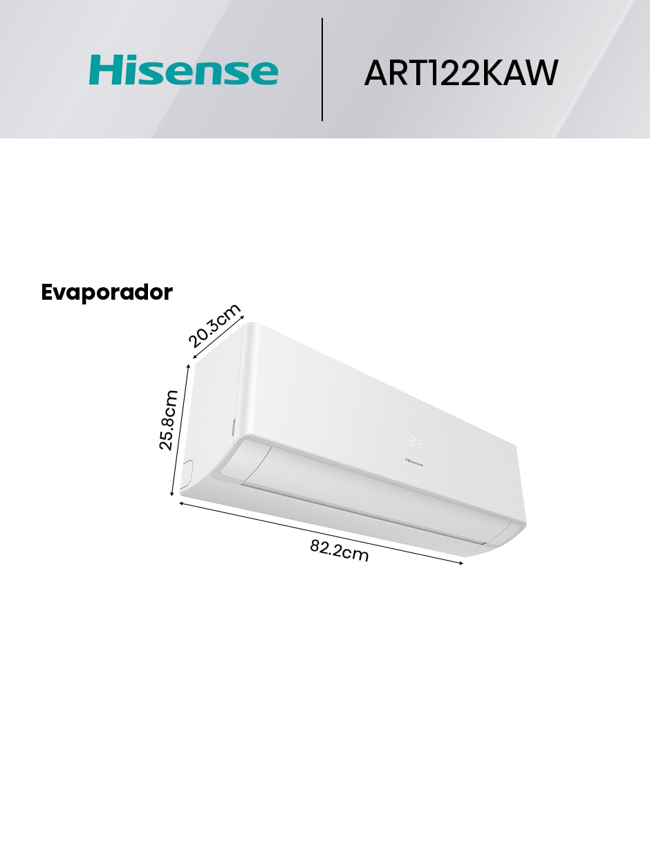 Aire acondicionado mini split inverter frío 12000 BTU HS.A.12.220F.ART122KAW 220 V 7