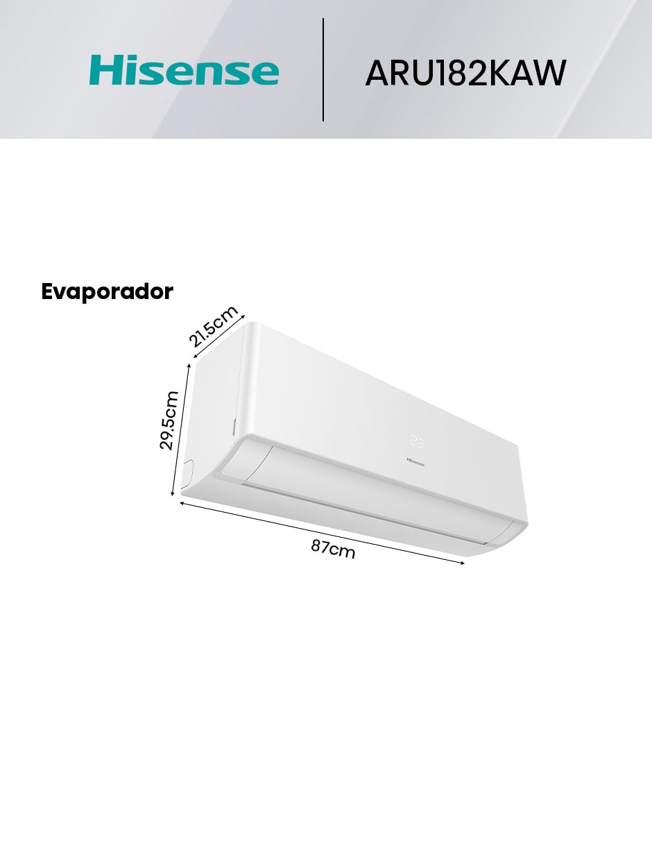 Aire acondicionado mini split inverter frío y calor 18000 BTU HS.18.220FC.ARU182KAW 220 V 7