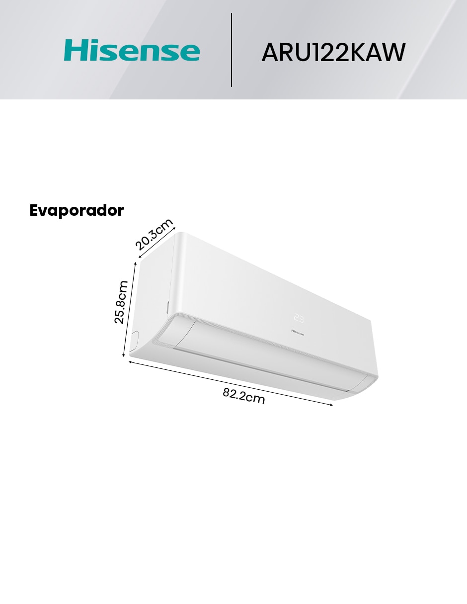 Aire acondicionado mini split inverter frío y calor 12000 BTU HS.12.220FC.ARU122KAW 220 V 7