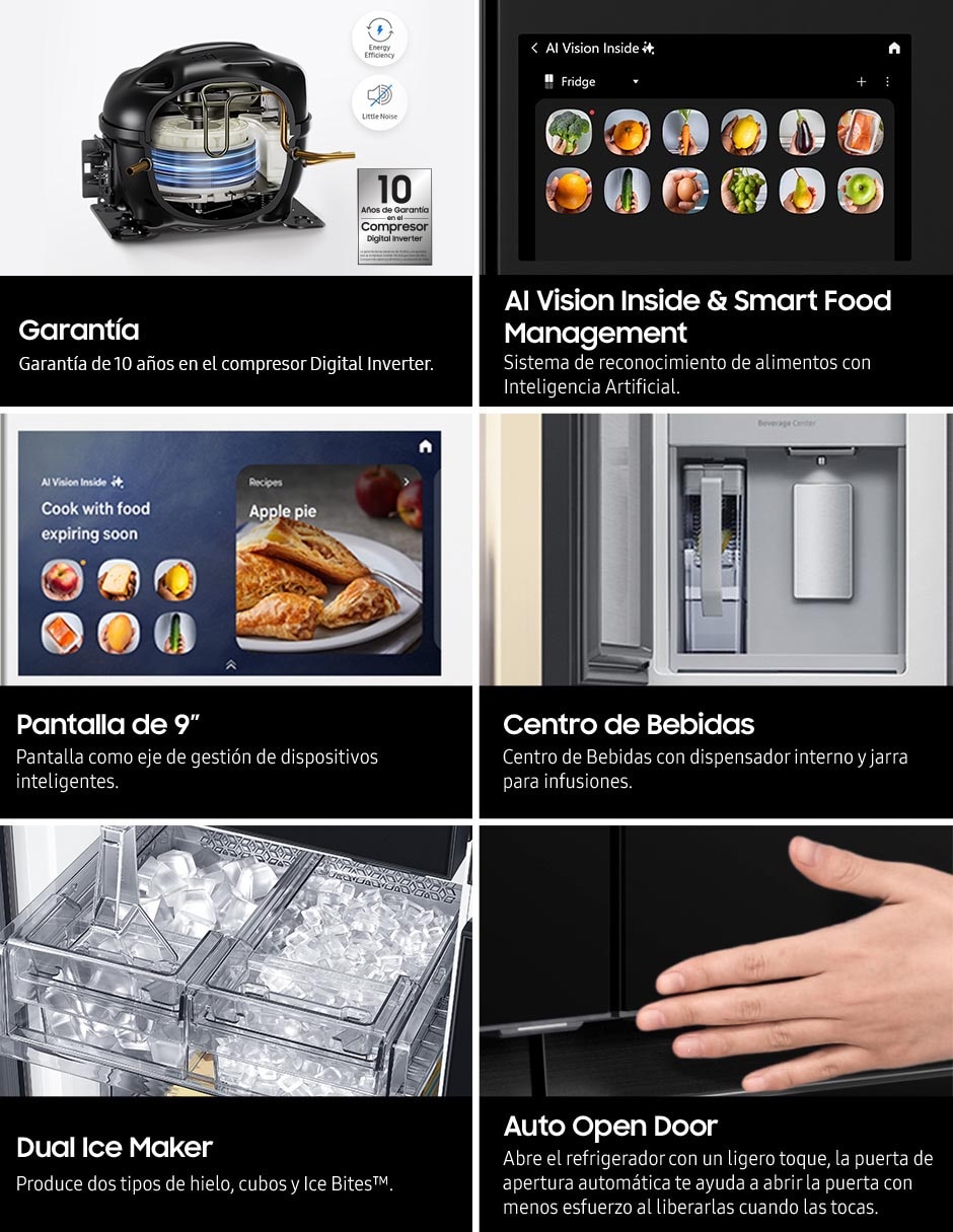 Refrigerador French door 23 pies cúbicos inverter y fábrica de hielo 
RM90F66CDWEM 8