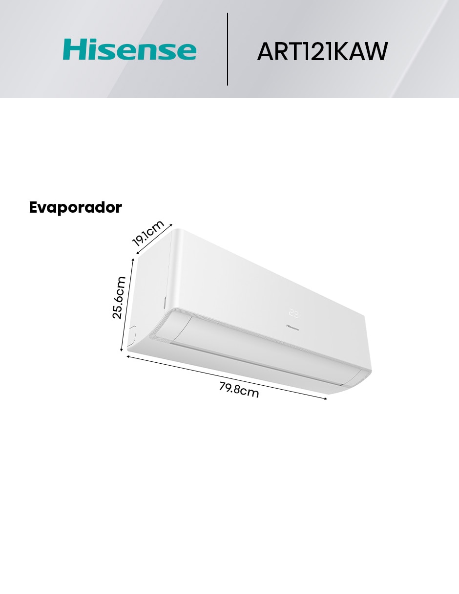Aire acondicionado mini split inverter frío 12000 BTU HS.A.12.110F.ART121KAW 115 V 6