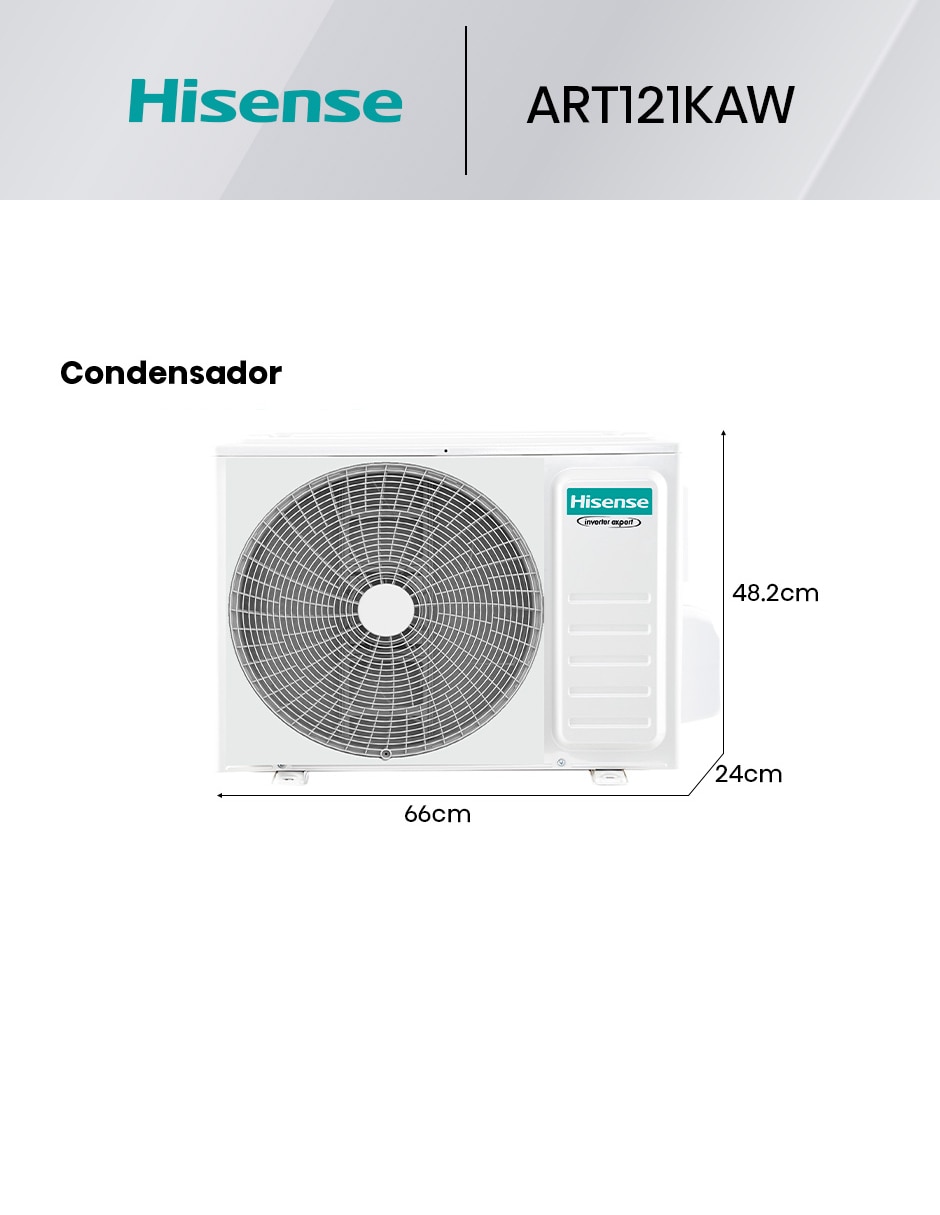 Aire acondicionado mini split inverter frío 12000 BTU HS.A.12.110F.ART121KAW 115 V 7
