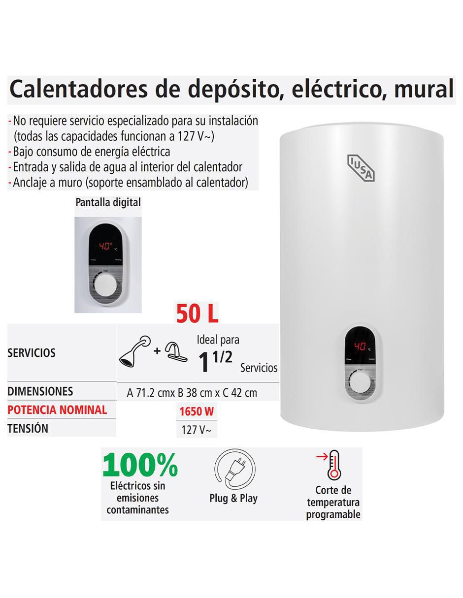 Calentador de depósito 50 EM 50 L eléctrico 4