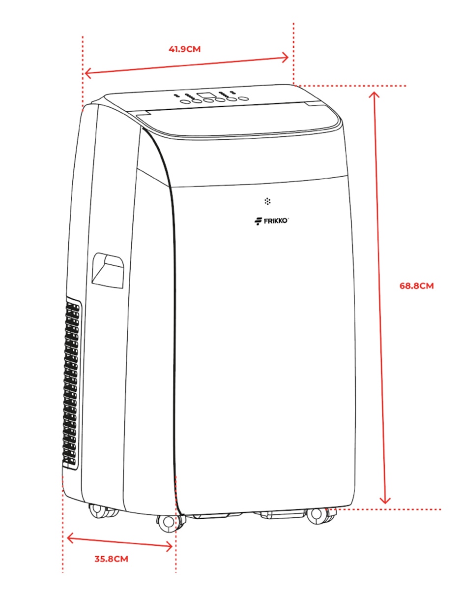 Aire acondicionado portátil frío y calor 12000 BTU 141H+ 115 V 5