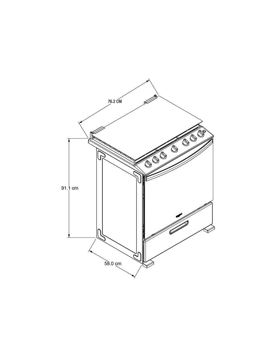 Estufa de piso a Gas LP 76.2 cm WFR7000B de 6 quemadores 9