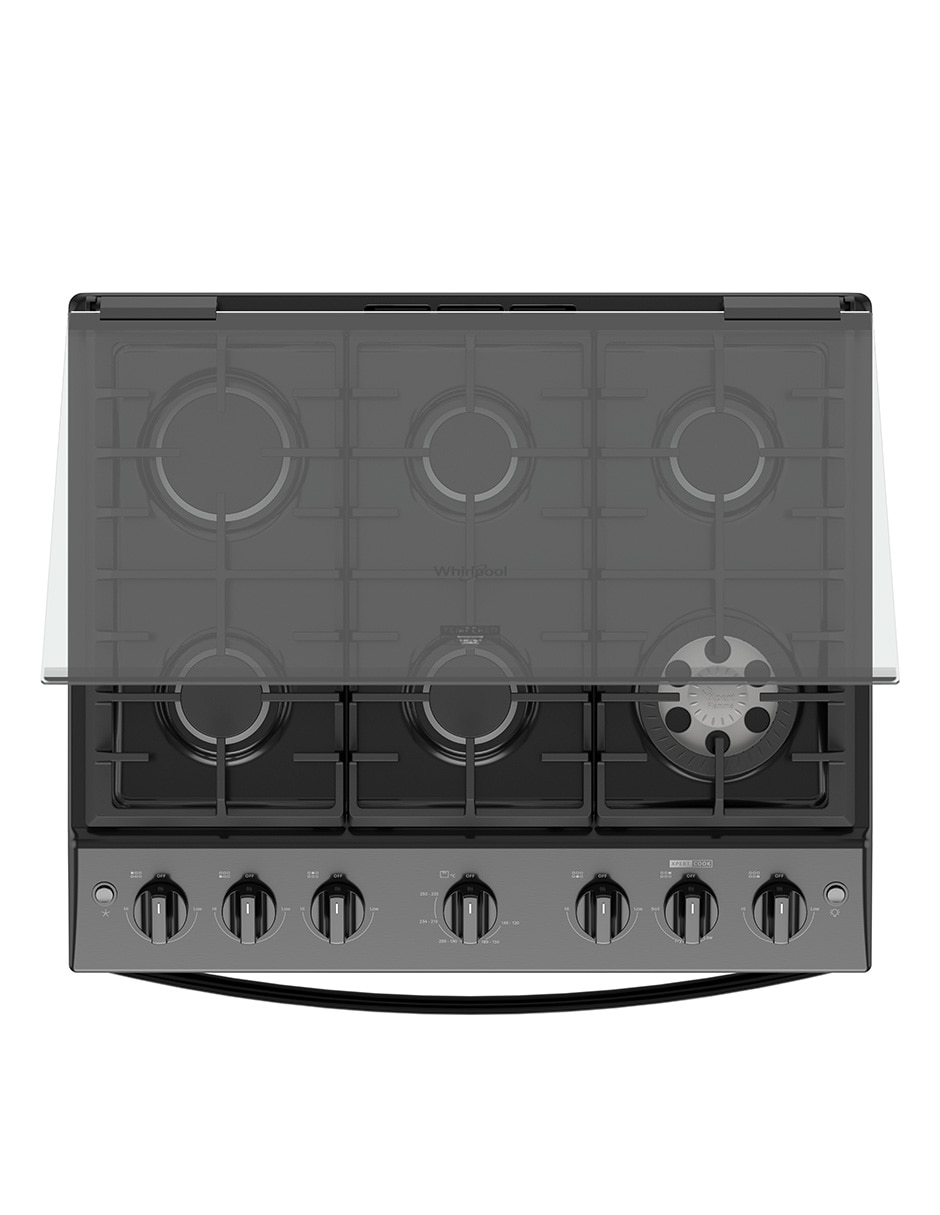 Estufa de piso a Gas LP 76.2 cm WFR7000B de 6 quemadores 4