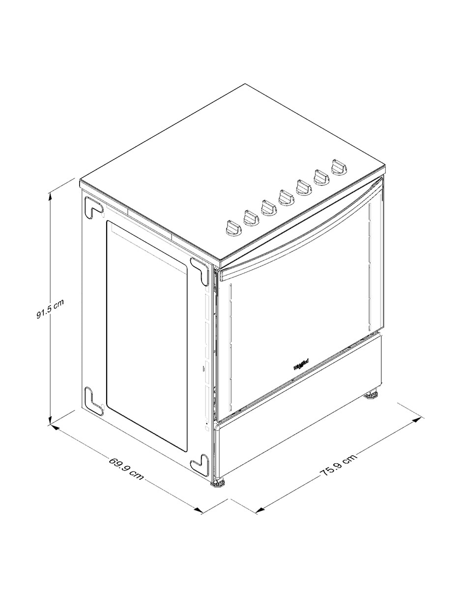 Estufa de piso eléctrica 75.9 cm WFRE2420D de 5 quemadores 7