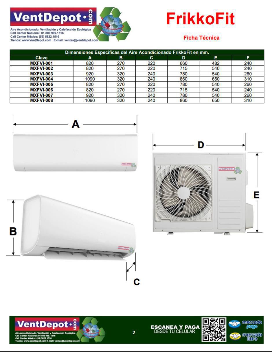 Aire acondicionado mini split frío mxfvi-001 4