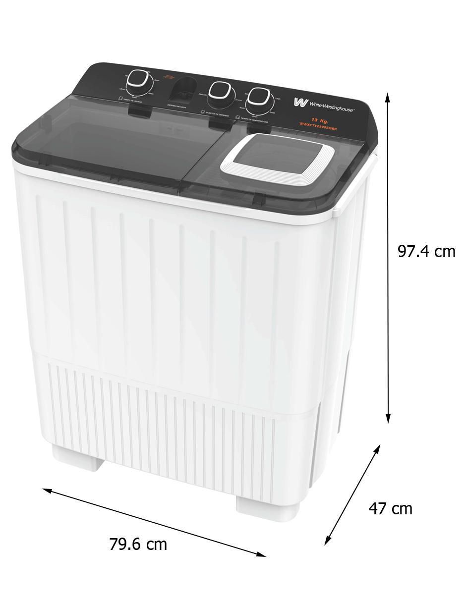 Lavadora doble tina 13 kg semiautomática carga superior wwxctt23905qbk 4