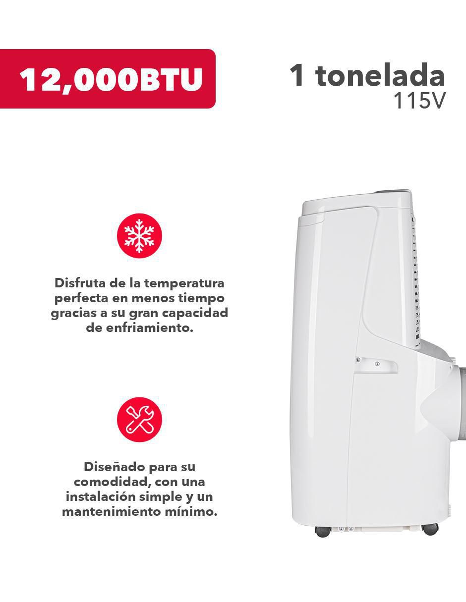 Aire acondicionado portátil Frío 12000 BTU RCAAPT12P 115 V 5