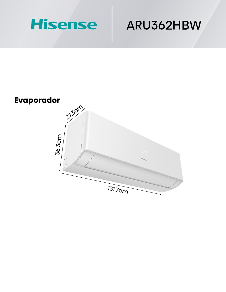 Aire acondicionado mini split inverter frío y calor 36000 BTU aru362hbw 220 V 6