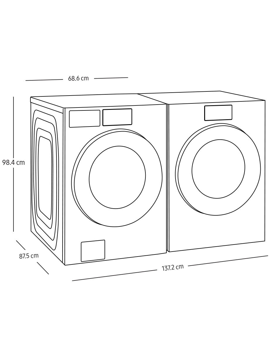 Combo lavadora + secadora gas natural/LP 26 kg F-WD90F26AUDSP 8