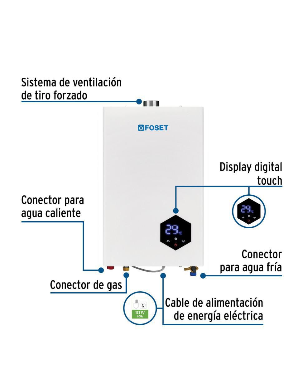 Calentador instantáneo Modulante 2 servicios 14 L gas LP 2