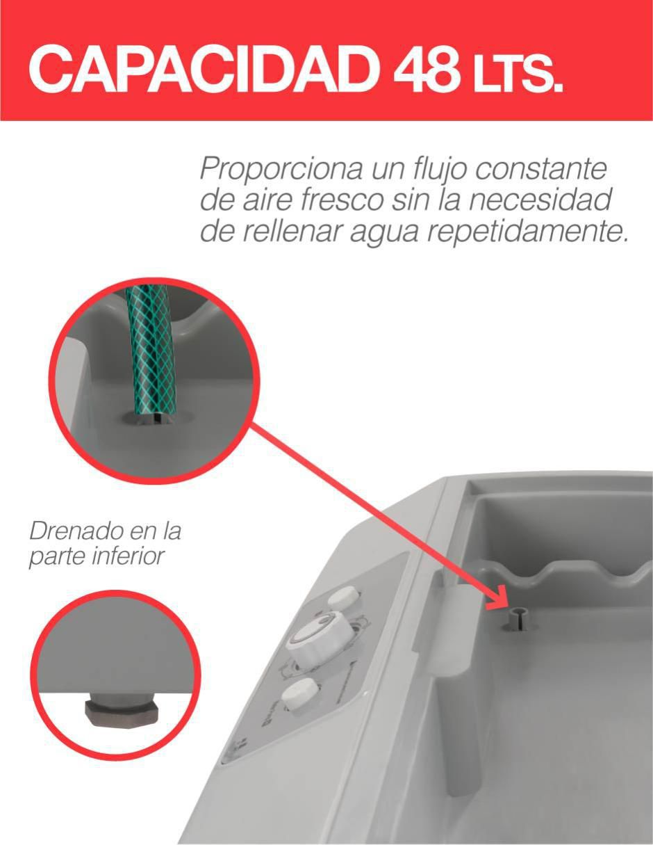 Enfriador evaporativo frío 48 L 4700CFM 127 V 8