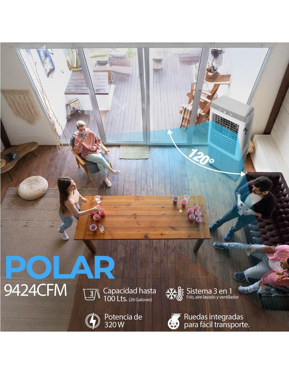 Enfriador evaporativo frío 100 l POLAR-9424CFM 110 V 2