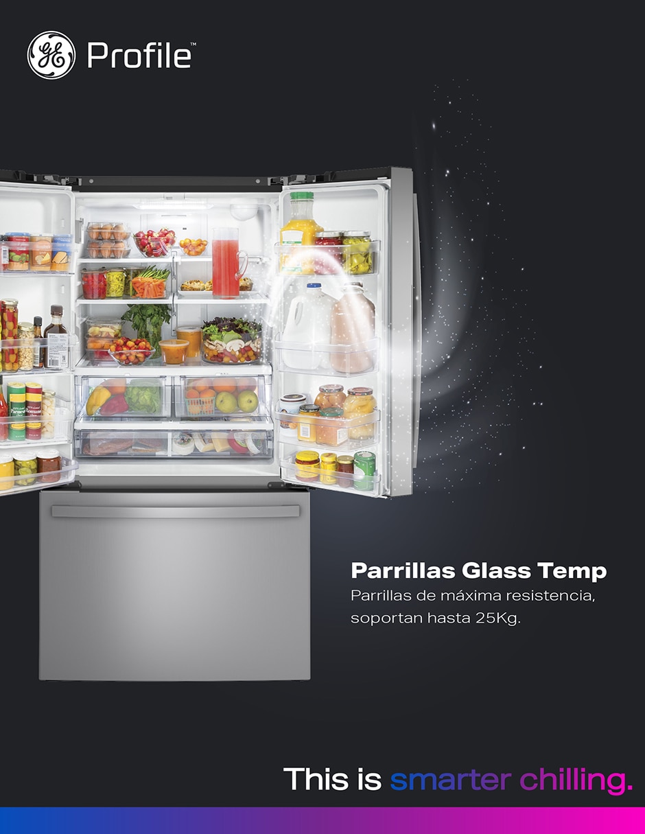 Refrigerador french door 22 pies cúbicos tecnología no frost PWN22JYWCFS 29