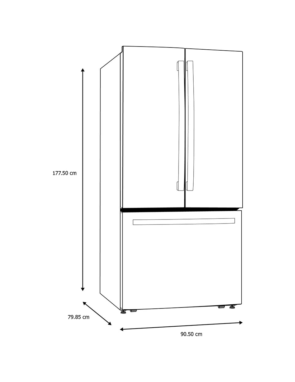 Refrigerador french door 22 pies cúbicos tecnología no frost PWN22JBWCKB 32