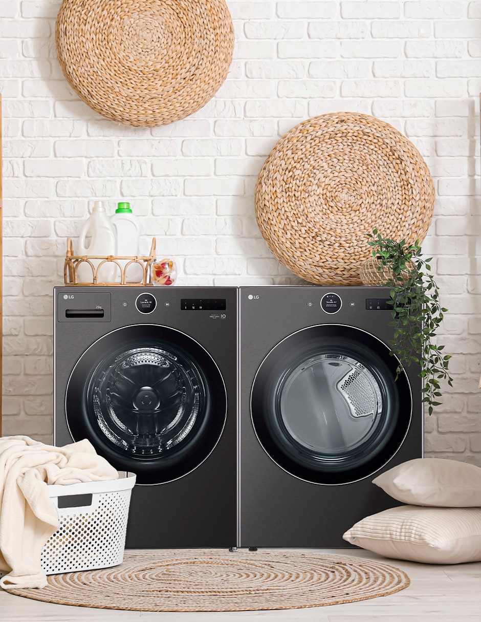 Combo lavadora + secadora eléctrico 25 kg WM25BFXS.DF22BFXS6B 10