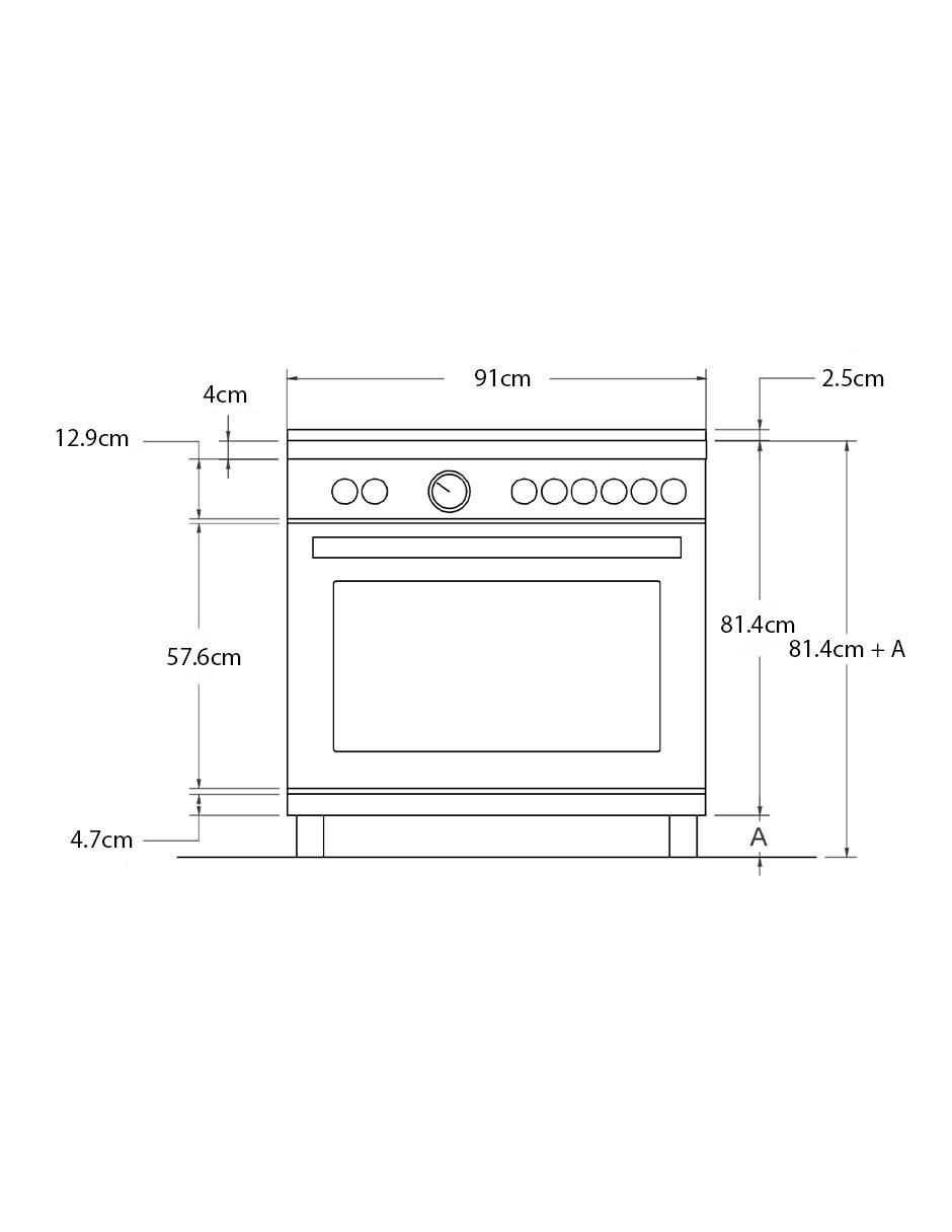 Estufa de piso 91 cm MAS365GASXVLP de 5 quemadores