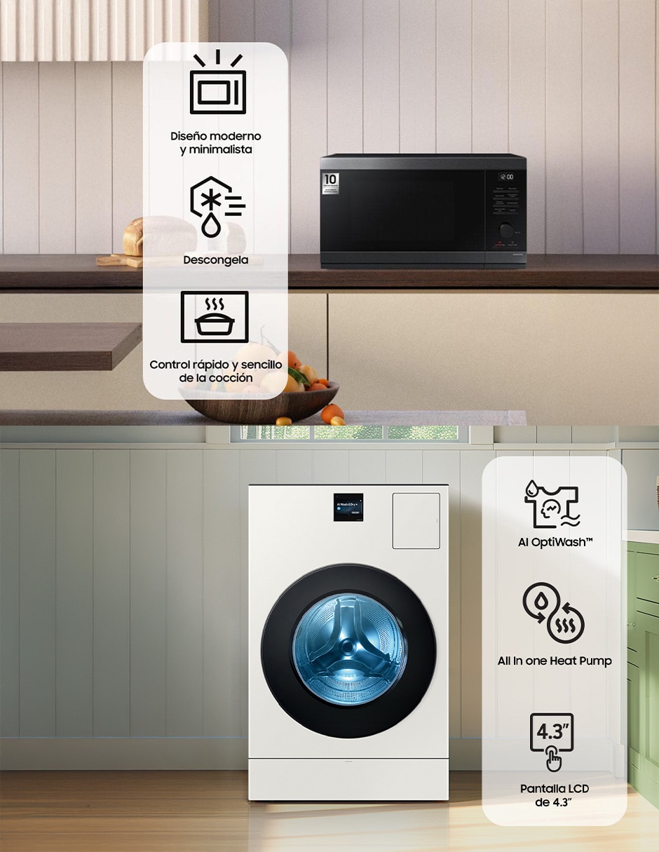 Combo Lavasecadora +Horno de microondas eléctrica 26 kg 15 kg F-WD26FBMS32AX 9