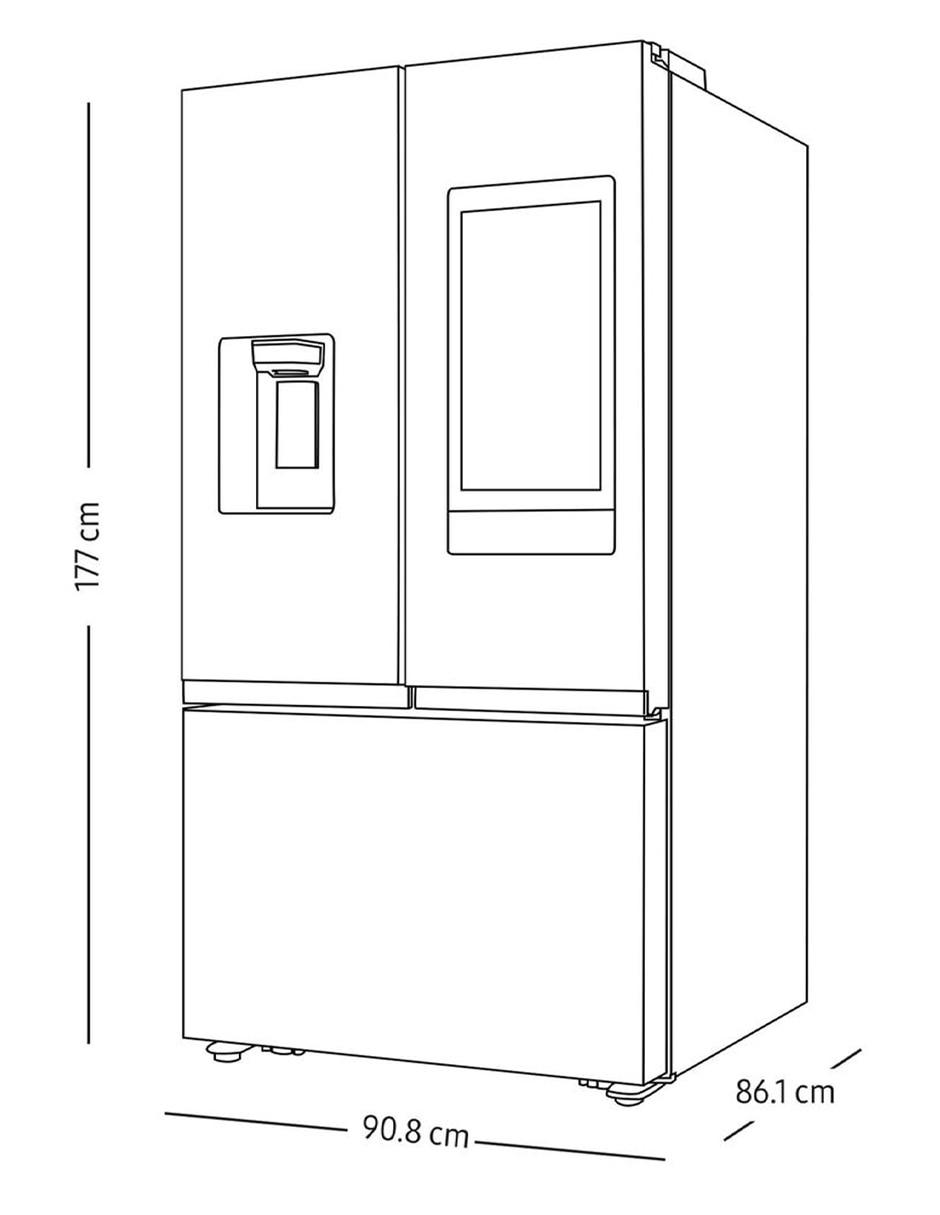 Combo Refrigerador French door 31 pies cúbicos tecnología inverter y fábrica de hielosF-RF32CG59MS32 + Microondas Samsung 14