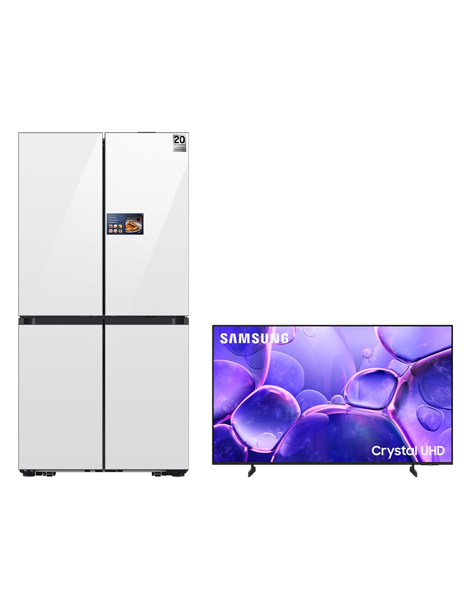 Combo refrigerador french door 23 pies cúbicos inverter no frost y fábrica de hielos F-RM90F6UN50U8 + Regalo Pantalla 50 pulgadas Crystal 4K Smart TV Combo refrigerador french door 23 pies cúbicos inverter no frost y fábrica de hielos F-RM90F6UN50U8 + Regalo Pantalla 50 pulgadas Crystal 4K Smart TV