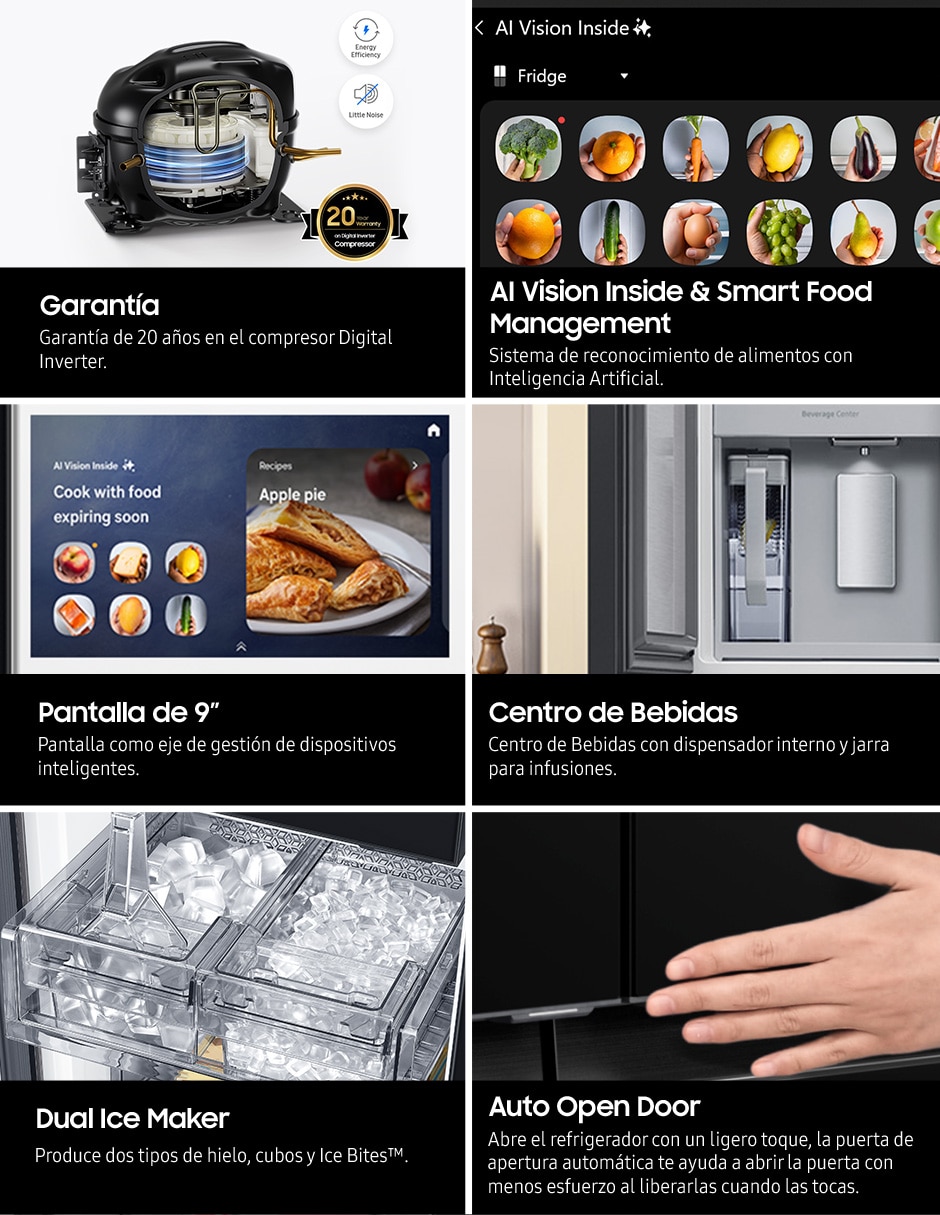 Combo refrigerador french door 23 pies cúbicos inverter no frost y fábrica de hielos 
F-RM90F6UN50U8 + Regalo Pantalla 50 pulgadas Crystal 4K Smart TV 6