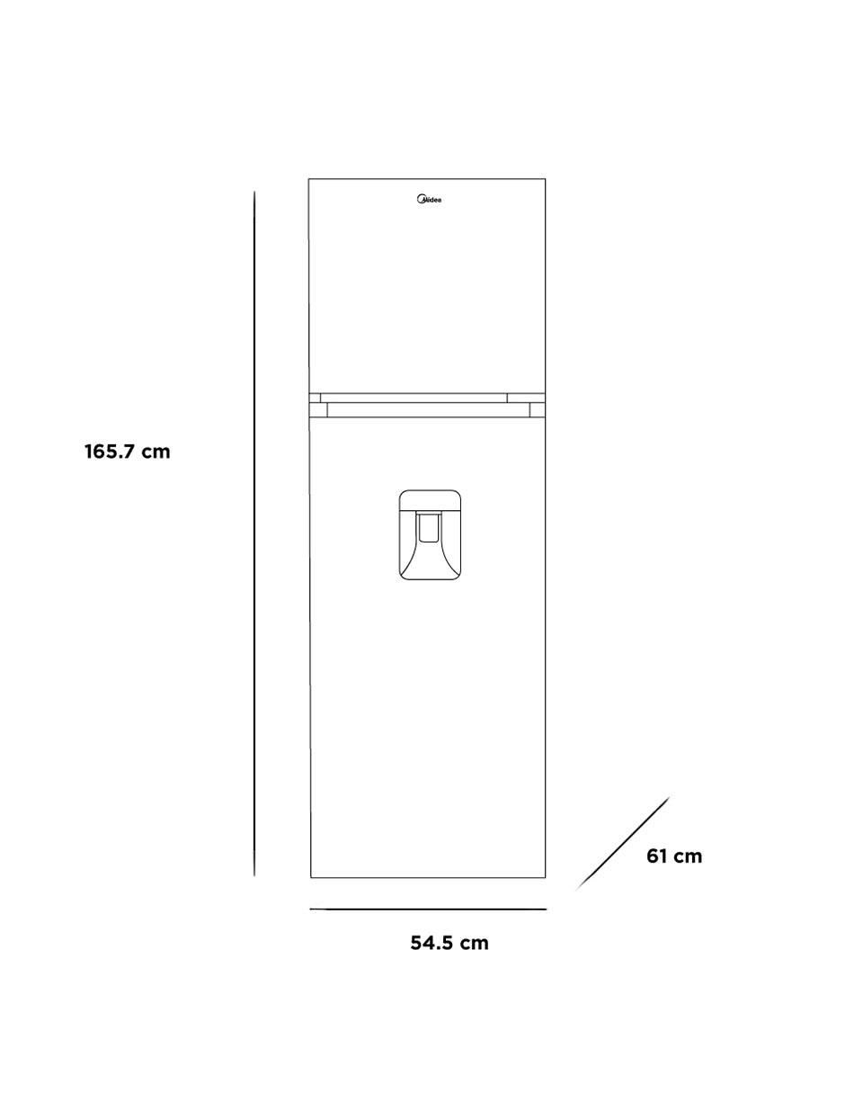 Refrigerador top mount 10 pies cúbicos no frost y fábrica de hielos MDT385MTM46WD 7