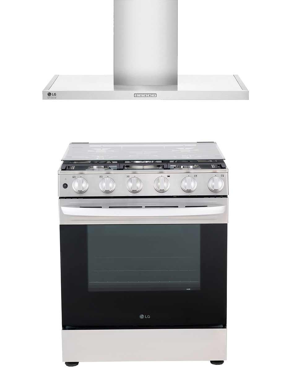 Combo estufa empotrable a gas natural/lp 75.8 cm LRGL5840S.HCE23605S2 de 5 quemadores + campana Combo estufa empotrable a gas natural/lp 75.8 cm LRGL5840S.HCE23605S2 de 5 quemadores + campana