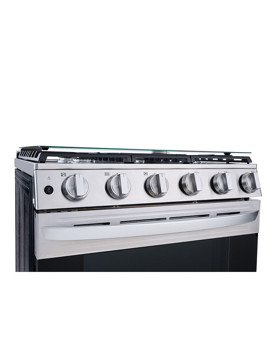 Combo estufa empotrable a gas natural/lp 75.8 cm LRGL5840S.HCE23605S2 de 5 quemadores + campana 5