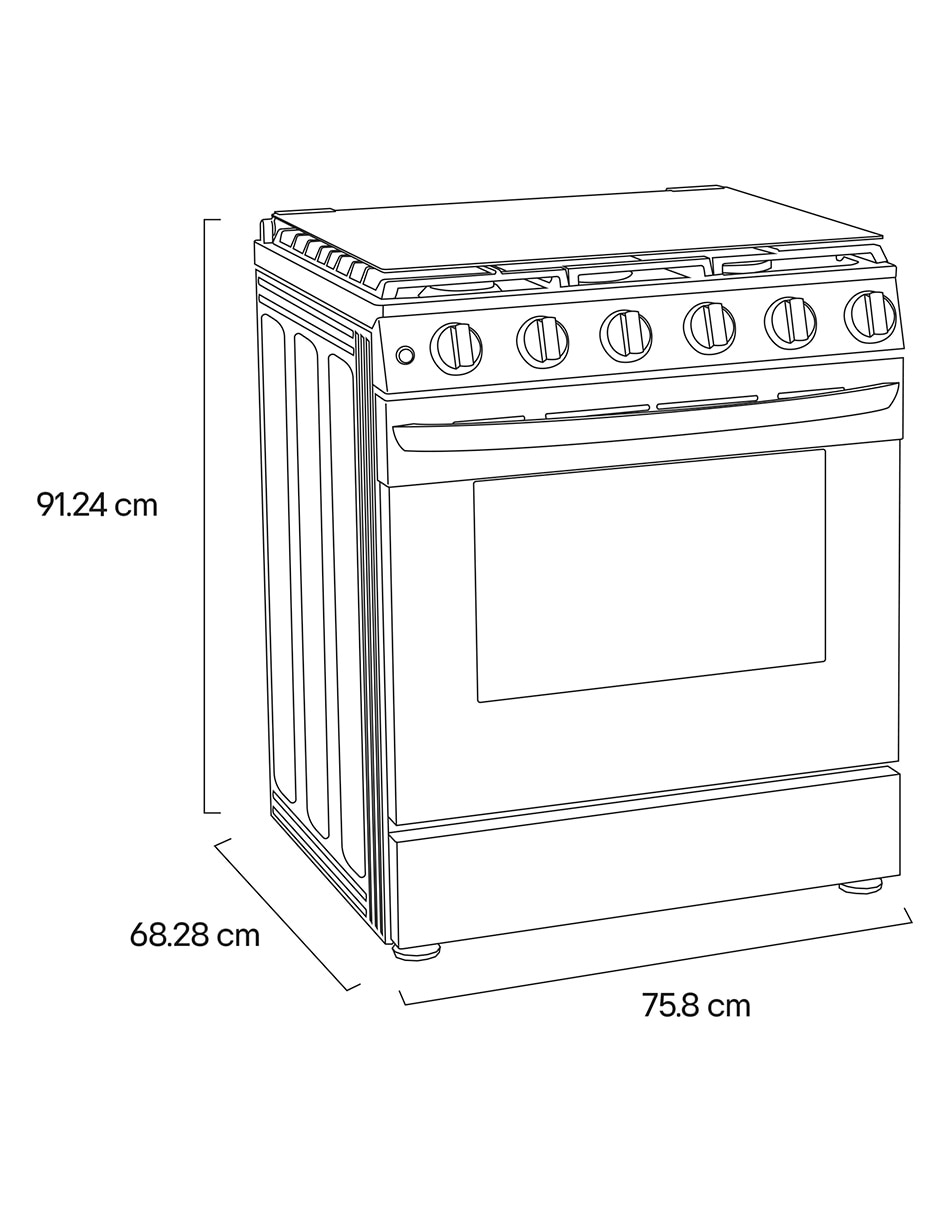 Estufa empotrable a gas LP 75.8 cm LGRL5840S de 5 quemadores 10
