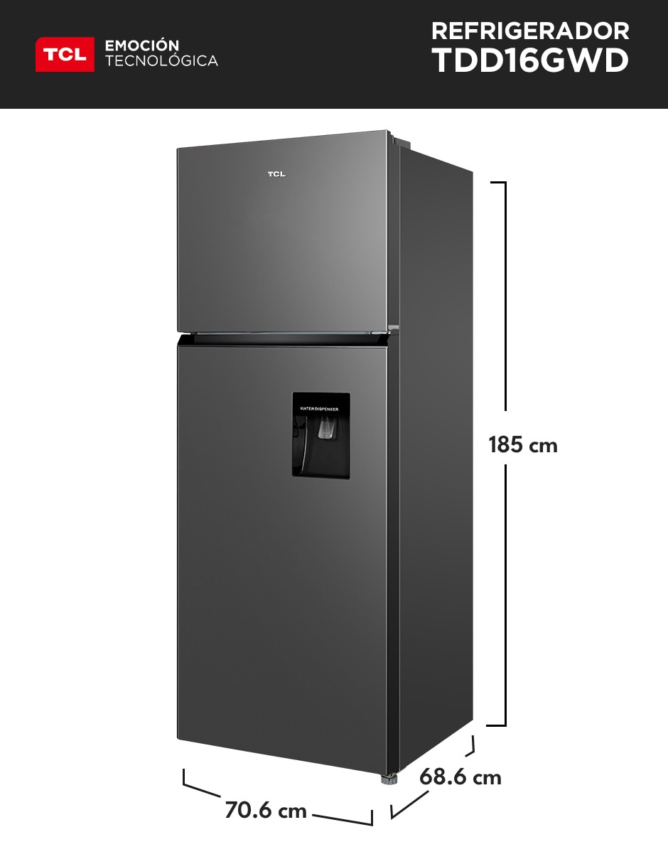 Refrigerador Top mount 16 pies cúbicos inverter no frost y fábrica de hielo TDD16GWD 11