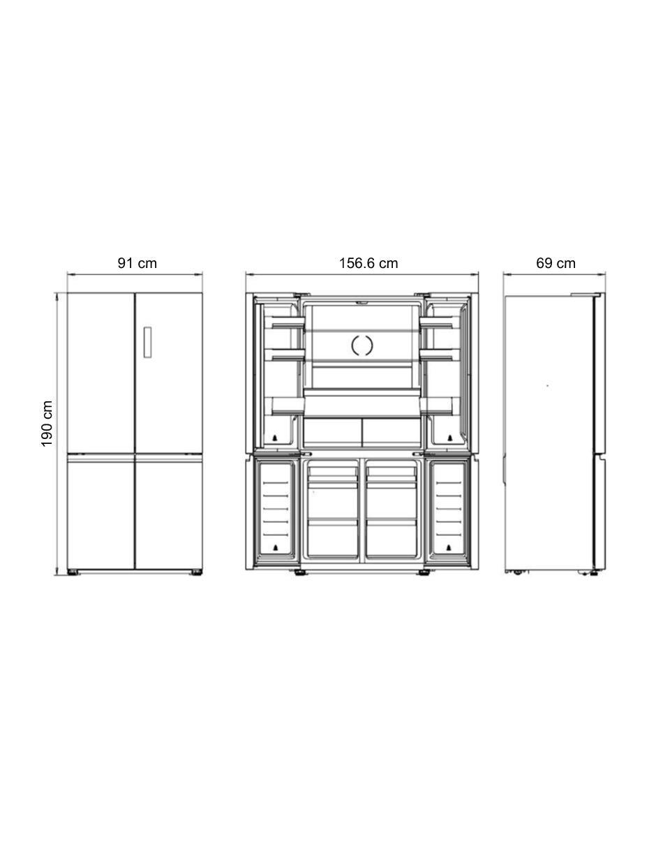 Combo refrigerador + frigobar french door Libre instalacion 19 pies cúbicos inverter y no frost RMF77960GBKMX 6