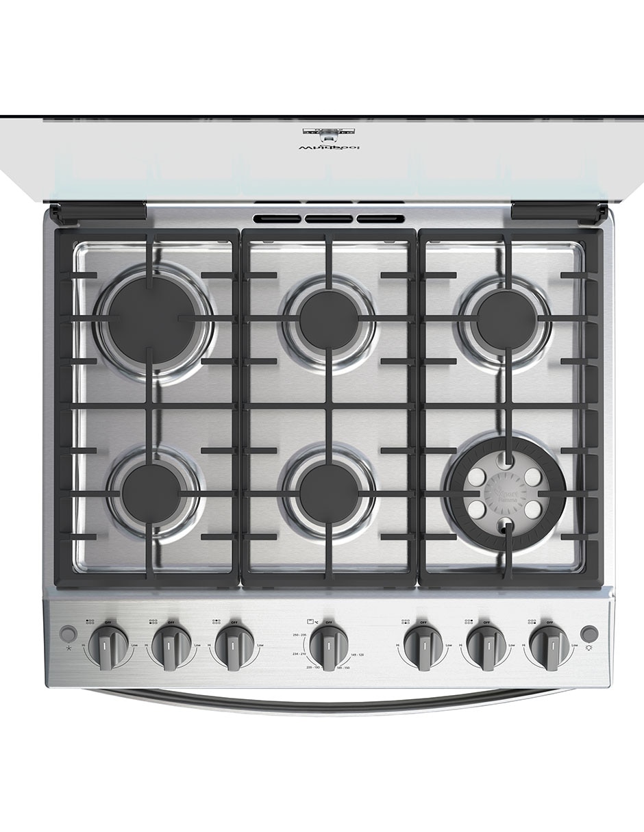Combo estufa de piso a Gas LP 76 cm CWFR5100S-HH de 6 quemadores+Campana 5