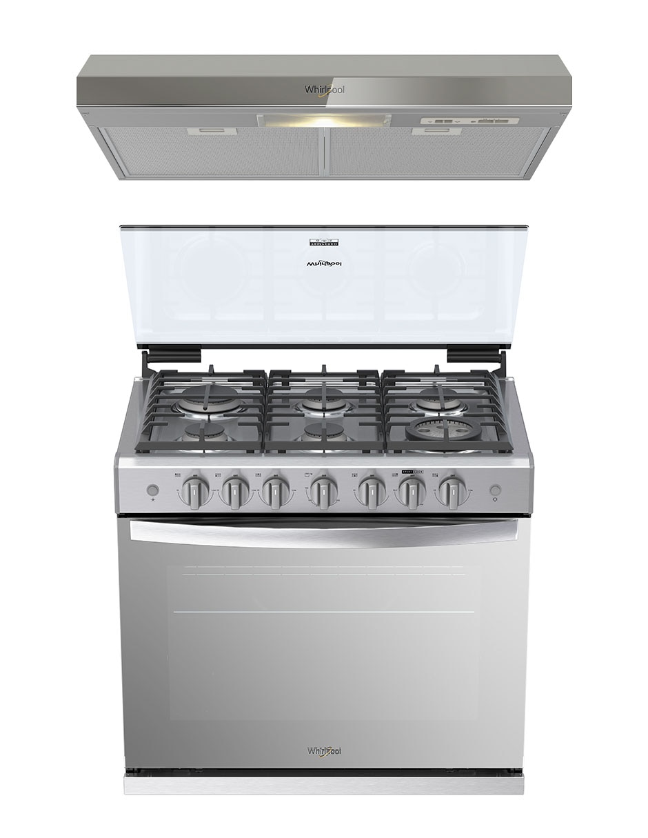 Combo estufa empotrable a Gas LP 76 cm CWER5100S-HH de 6 quemadores+Campana 1