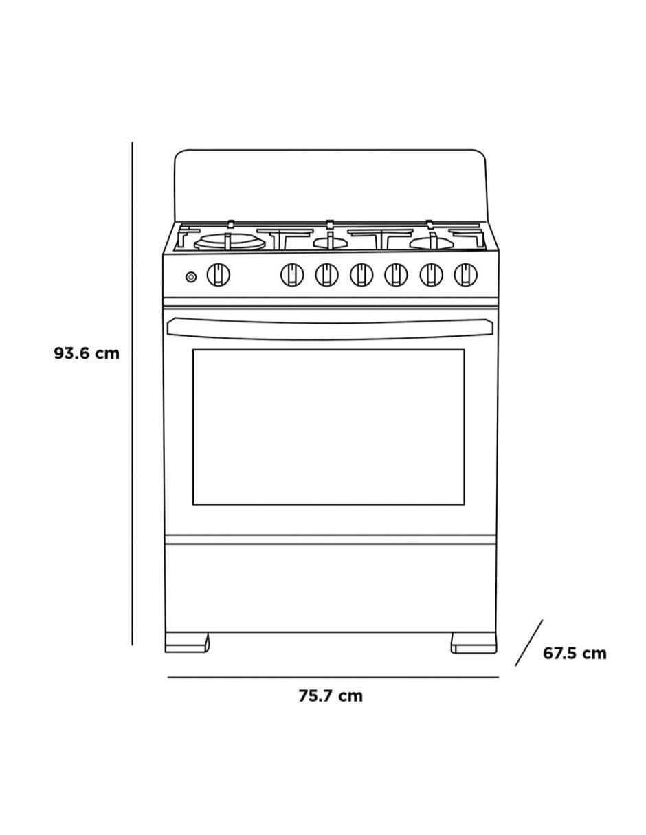 Estufa de piso a gas natural/LP Master Cookplus 75.7 cm MGS30FS1BIABBF de 6 quemadores 11