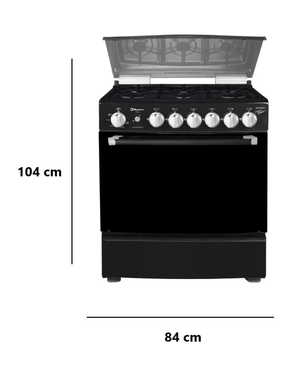 Estufa de piso a gas LP 84 cm EK-501FNM-NEG de 6 quemadores